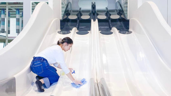 Woman Cleaning slides 