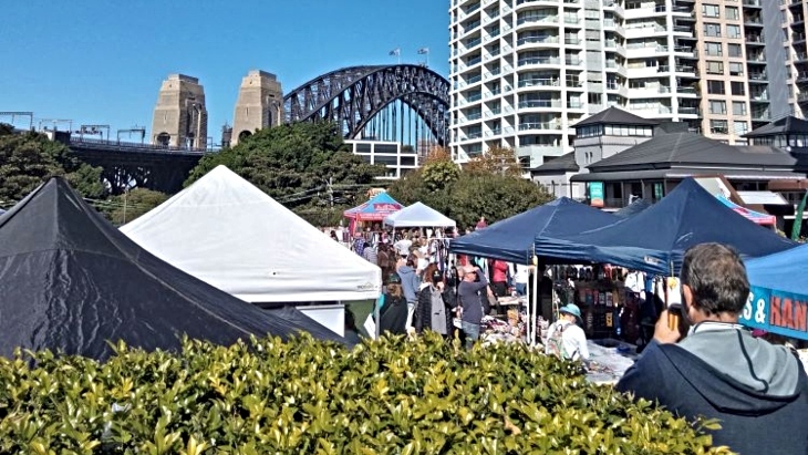 Kirribilli Markets is right next to the Sydney Harbour Bridge