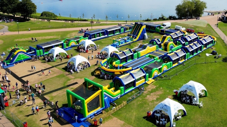 Tuff-Nutterz inflatable course is huge - 300m long!
