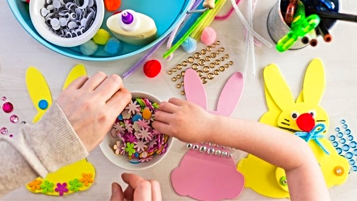 Coloured Easter Bonnet Kits for Kids Crafts at Easter Pack of 3 